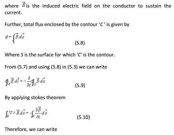 EMF, Faraday's Law of electromagnetic Induction, Wave Equation